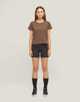 Oncourt Crop WPC T-Shirt - Espresso