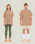 Relaxed Oversize Offcourt T-Shirt P - Brown