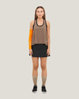 Flame light weight oversized Tank Top - Walnut